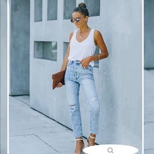 Vici Kason Distressed High Rise Denim